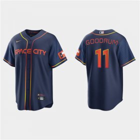 Wholesale Cheap Men\'s Houston Astros #11 Niko Goodrum 2022 Navy City Connect Cool Base Stitched Jersey