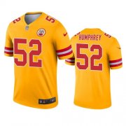 Wholesale Cheap Men Kansas City Chiefs #52 Creed Humphrey Gold Inverted Legend Jersey