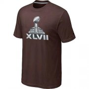 Wholesale Cheap NFL Super Bowl XLVII Logo T-Shirt Brown
