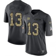 Wholesale Cheap Nike Giants #13 Odell Beckham Jr Black Men's Stitched NFL Limited 2016 Salute to Service Jersey