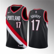 Wholesale Cheap Men's Portland Trail Blazers #17 Shaedon Sharpe Black Icon Edition Stitched Basketball Jersey