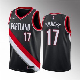 Wholesale Cheap Men\'s Portland Trail Blazers #17 Shaedon Sharpe Black Icon Edition Stitched Basketball Jersey