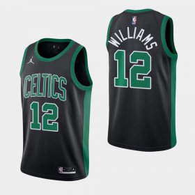 Wholesale Cheap Men\'s Boston Celtics #12 Grant Williams Black Jordan Brand 2020-21 Statement Jersey