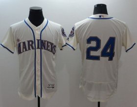 Wholesale Cheap Mariners #24 Ken Griffey Cream Flexbase Authentic Collection Stitched MLB Jersey