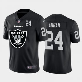 Wholesale Cheap Las Vegas Raiders #24 Johnathan Abram Black Men\'s Nike Big Team Logo Player Vapor Limited NFL Jersey
