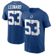 Wholesale Cheap Indianapolis Colts #53 Darius Leonard Nike Team Player Name & Number T-Shirt Royal
