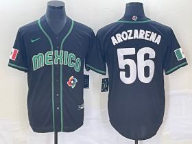 Wholesale Cheap Men\'s Mexico Baseball #56 Randy Arozarena 2023 Black World Classic Stitched Jersey