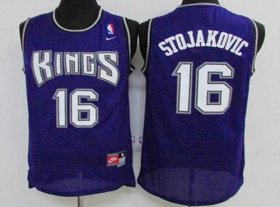 Wholesale Cheap Men\'s Sacramento Kings #16 Peja Stojakovic Purple Soul Swingman Jersey