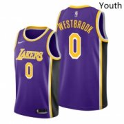 Wholesale Cheap Youth Lakers Russell Westbrook 2021 trade purple statement edition jersey