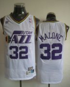 Wholesale Cheap Utah Jazz #32 Karl Malone White Swingman Throwback Jersey