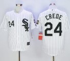 Wholesale Cheap White Sox #24 Joe Crede White Throwback Stitched MLB Jersey