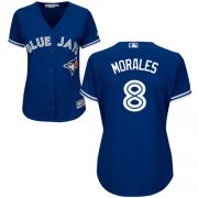 Wholesale Cheap Blue Jays #8 Kendrys Morales Blue Alternate Women's Stitched MLB Jersey
