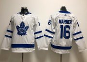 Wholesale Cheap Adidas Maple Leafs #16 Mitchell Marner White Road Authentic Stitched Youth NHL Jersey