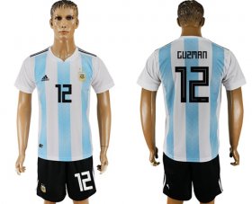 Wholesale Cheap Argentina #12 Guzman Home Soccer Country Jersey