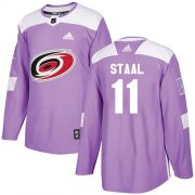 Wholesale Cheap Adidas Hurricanes #11 Jordan Staal Purple Authentic Fights Cancer Stitched NHL Jersey