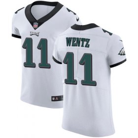 Wholesale Cheap Nike Eagles #11 Carson Wentz White Men\'s Stitched NFL Vapor Untouchable Elite Jersey