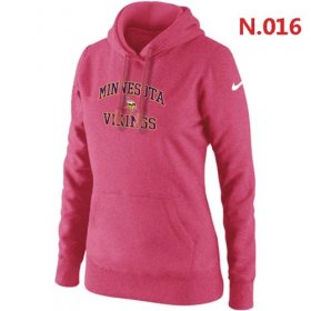 Wholesale Cheap Women\'s Nike Minnesota Vikings Heart & Soul Pullover Hoodie Pink