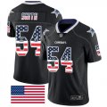 Wholesale Cheap Nike Cowboys #54 Jaylon Smith Black Men's Stitched NFL Limited Rush USA Flag Jersey