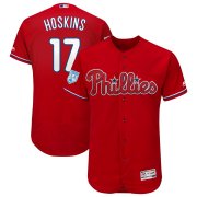 Wholesale Cheap Phillies #17 Rhys Hoskins Red 2019 Spring Training Flex Base Stitched MLB Jersey