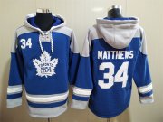 Wholesale Cheap Men's Toronto Maple Leafs #34 Auston Matthews Royal Blue Hoodie