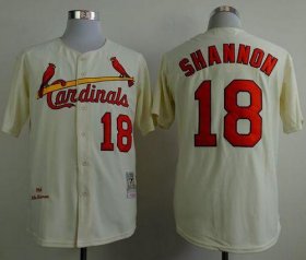 Wholesale Cheap Mitchell And Ness 1964 Cardinals #18 Mike Shannon Cream Stitched MLB Jersey