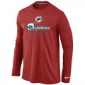 Wholesale Cheap Nike Miami Dolphins Critical Victory Long Sleeve T-Shirt Red