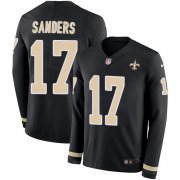 Wholesale Cheap Nike Saints #17 Emmanuel Sanders Black Team Color Men's Stitched NFL Limited Therma Long Sleeve Jersey