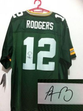 Wholesale Cheap Nike Packers #12 Aaron Rodgers Green Team Color Men\'s Stitched NFL Elite Autographed Jersey