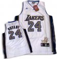 Wholesale Cheap Los Angeles Lakers #24 Kobe Bryant Signature Editon White Swingman Jersey