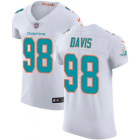 Wholesale Cheap Nike Dolphins #98 Raekwon Davis White Men\'s Stitched NFL New Elite Jersey