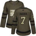 Wholesale Cheap Adidas Flyers #7 Bill Barber Green Salute to Service Women's Stitched NHL Jersey
