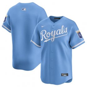 Cheap Men\'s Kansas City Royals Blank Light Blue 2024 Alternate Limited Stitched Baseball Jersey