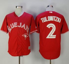 Wholesale Cheap Blue Jays #2 Troy Tulowitzki Red New Cool Base Canada Day Stitched MLB Jersey