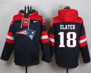 Wholesale Cheap Nike Patriots #18 Matt Slater Navy Blue Player Pullover NFL Hoodie