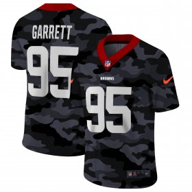 Cheap Cleveland Browns #95 Myles Garrett Men\'s Nike 2020 Black CAMO Vapor Untouchable Limited Stitched NFL Jersey