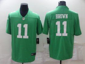 Wholesale Cheap Men\'s Philadelphia Eagles #11 A. J. Brown Green Vapor Untouchable Limited Stitched Jersey