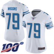 Wholesale Cheap Nike Lions #79 Kenny Wiggins White Women's Stitched NFL 100th Season Vapor Untouchable Limited Jersey