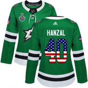 Cheap Adidas Stars #40 Martin Hanzal Green Home Authentic USA Flag Women's 2020 Stanley Cup Final Stitched NHL Jersey