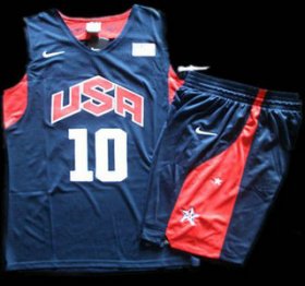 Wholesale Cheap 2012 Olympic USA Team #10 Kobe Bryant Blue Basketball Jerseys & Shorts Suit