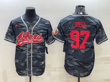 Wholesale Cheap Men's San Francisco 49ers #97 Nike Bosa Grey Camo With Patch Cool Base Stitched Baseball Jersey