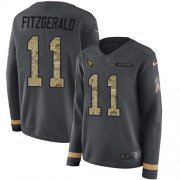 Wholesale Cheap Nike Cardinals #11 Larry Fitzgerald Anthracite Salute to Service Women's Stitched NFL Limited Therma Long Sleeve Jersey
