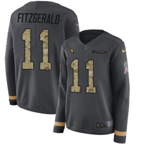 Wholesale Cheap Nike Cardinals #11 Larry Fitzgerald Anthracite Salute to Service Women\'s Stitched NFL Limited Therma Long Sleeve Jersey