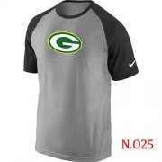 Wholesale Cheap Nike Green Bay Packers Ash Tri Big Play Raglan NFL T-Shirt Grey/Black