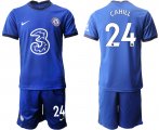 Wholesale Cheap Men 2020-2021 club Chelsea home 24 blue Soccer Jerseys
