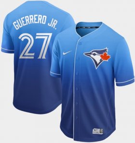 Wholesale Cheap Nike Blue Jays #27 Vladimir Guerrero Jr. Royal Fade Authentic Stitched MLB Jersey