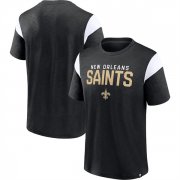 Wholesale Men's New Orleans Saints Black White Home Stretch Team T-Shirt