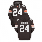 Wholesale Cheap Men's Cleveland Browns #24 Nick Chubb Brown 2021 New Pullover Hoodie