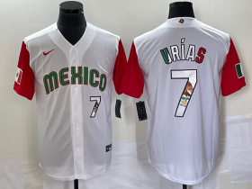 Wholesale Cheap Men\'s Mexico Baseball #7 Julio Urias Number 2023 White Red World Classic Stitched Jersey13