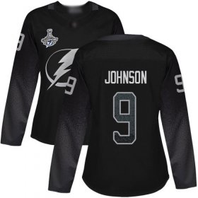 Cheap Adidas Lightning #9 Tyler Johnson Black Alternate Authentic Women\'s 2020 Stanley Cup Champions Stitched NHL Jersey