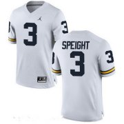 Wholesale Cheap Men's Michigan Wolverines #3 Wilton Speight White Stitched College Football Brand Jordan NCAA Jersey